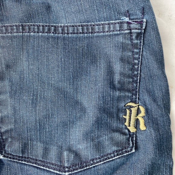 VTG Y2k 2000’s Rich & Skinny Blue Flare Wide Leg Jeans dark wash 27 - Picture 7 of 11